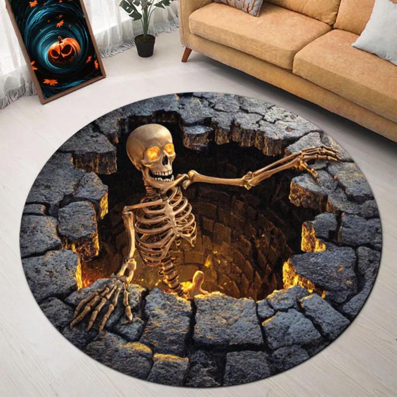Halloween Skeleton Rug – Anti-Slip Indoor Mat (100/120cm)