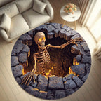 Halloween Skeleton Rug – Anti-Slip Indoor Mat (100/120cm)