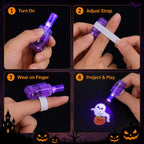 👻🎃 Halloween Finger Projector Rings – LED Party Favors for Kids