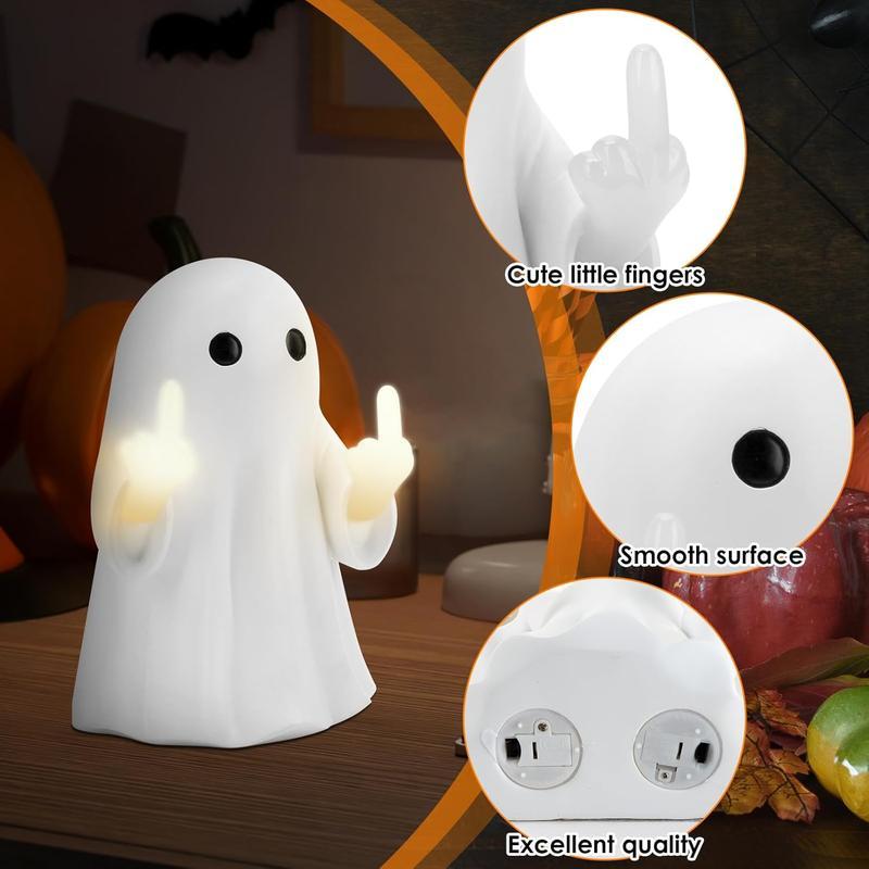 Cute Ghost Night Light with Middle Finger Gesture