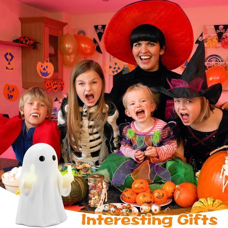 Cute Ghost Night Light with Middle Finger Gesture