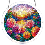Floral Sunset Haven Light Suncatcher-Acrylic Window Art