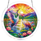 Cranes at Sunrise Light Suncatcher-Acrylic Window Art