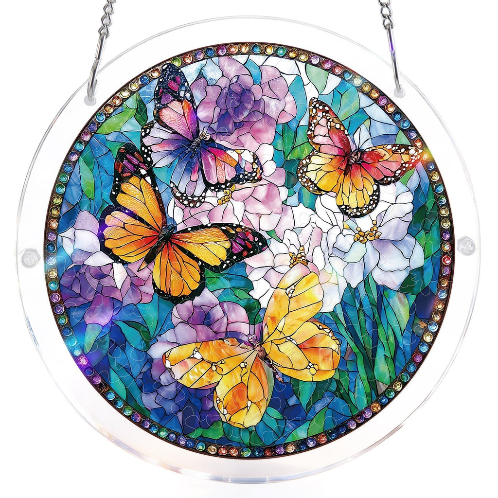 Butterflies in Bloom Light Suncatcher-Acrylic Window Art