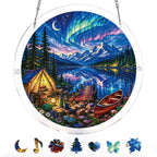 Aurora Lakeside Camping Light Suncatcher-Acrylic Window Art