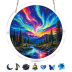 Aurora Mountain Dreamscape Light Suncatcher-Acrylic Window Art