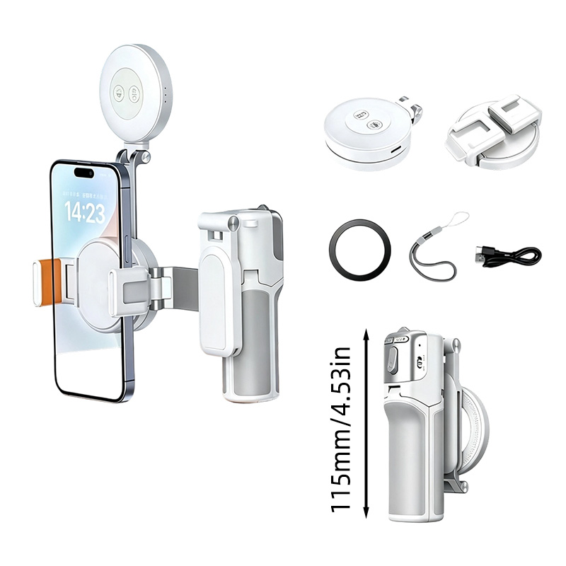Zoomable Magnetic Palm Grip Mini Selfie Stick