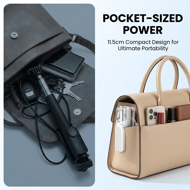 Zoomable Magnetic Palm Grip Mini Selfie Stick