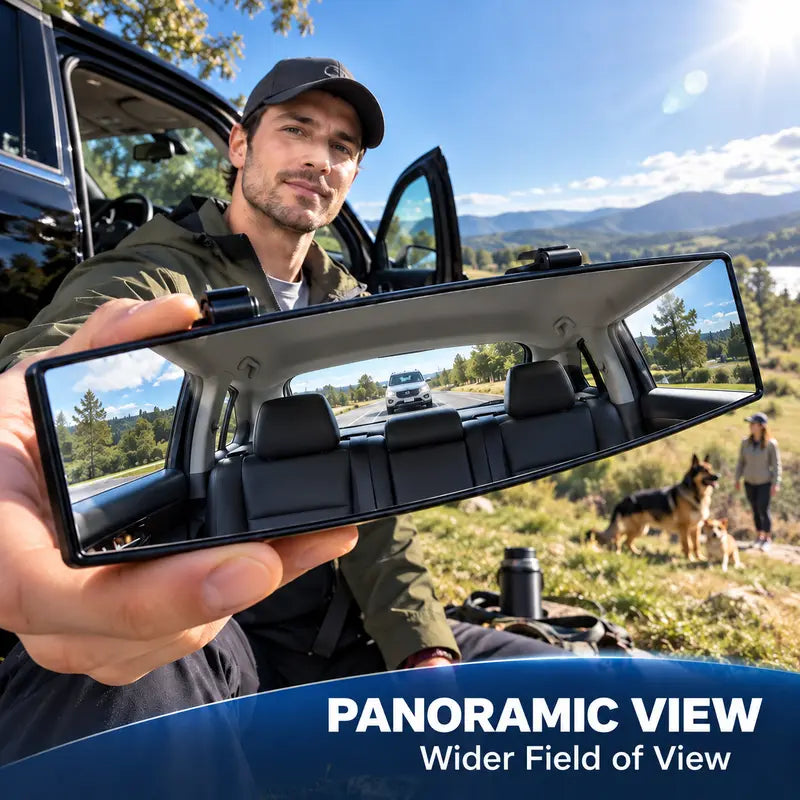 🚗 Extra Large Wide-Angle Clip-On Rearview Mirror