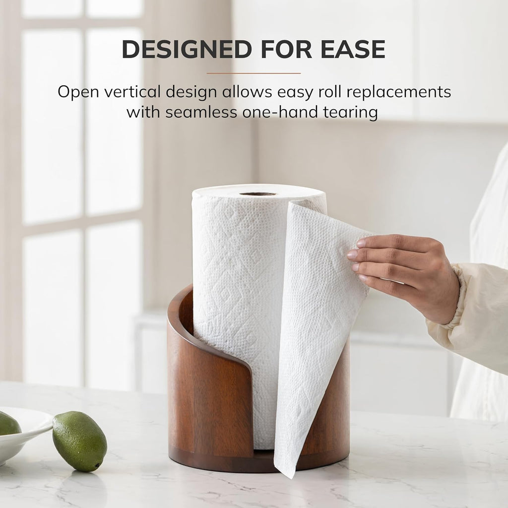 Modern Wood & Metal Paper Towel Holder