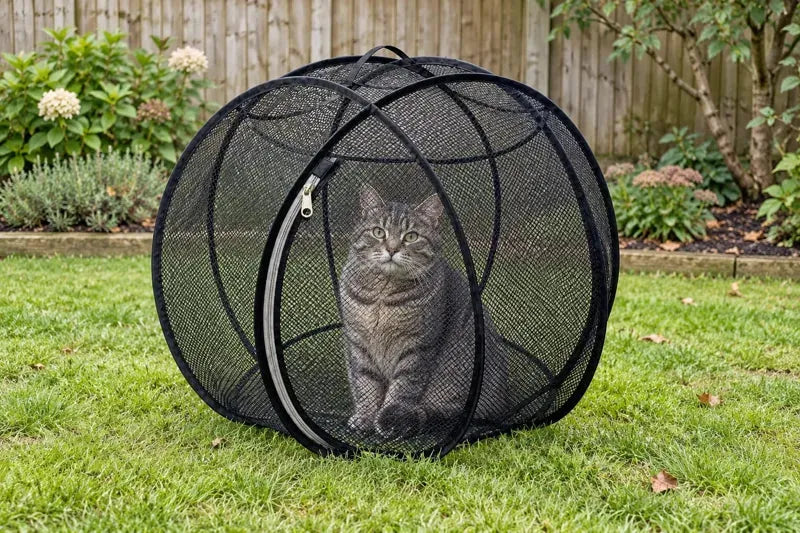 Pop-Up Cat Playpen – 32" Portable Mesh Enclosure for Indoor & Outdoor Use