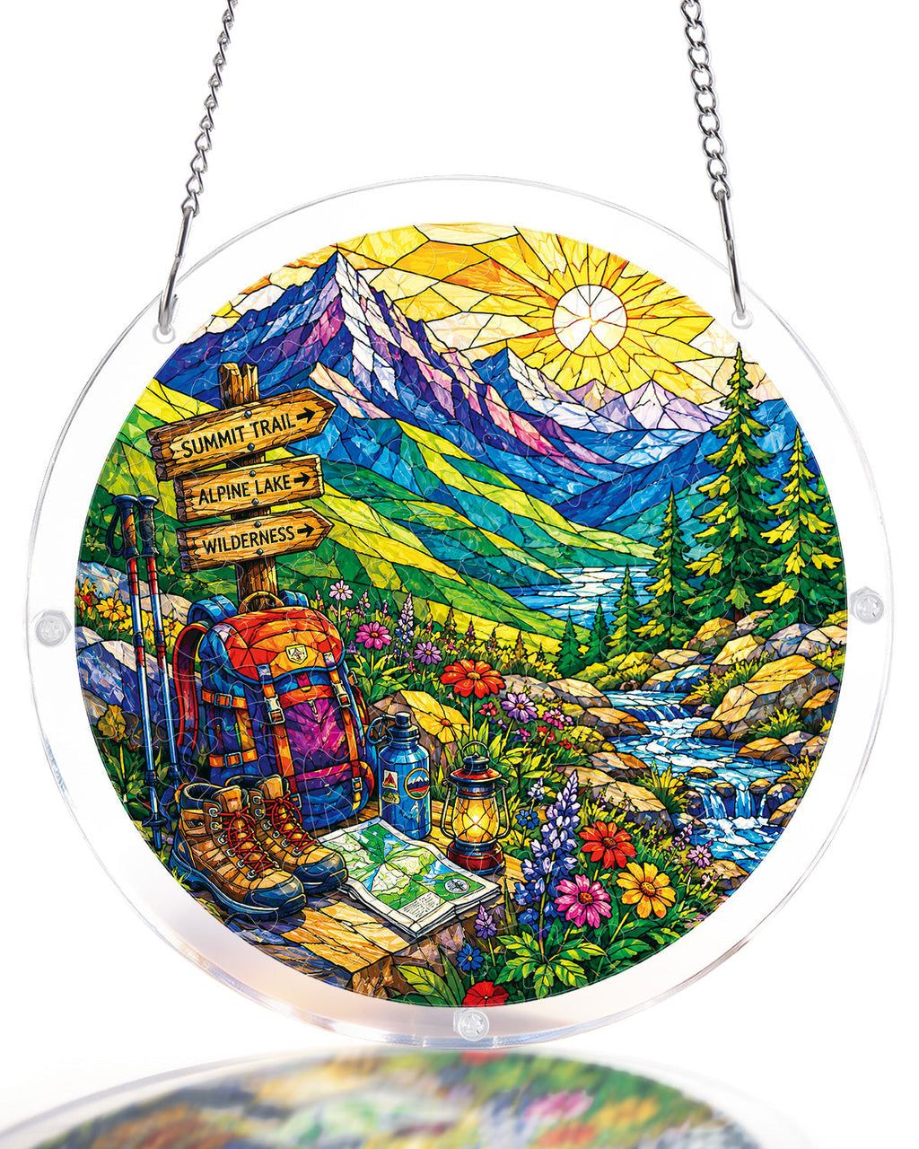 Sunlit Mountain Trail Light Suncatcher-Acrylic Window Art