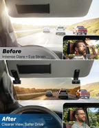 Car Sun Visor Extender – Polarized Anti-Glare, UV400 Protection & Adjustable Sun Blocker