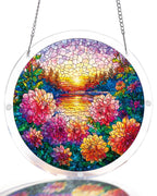 Floral Sunset Haven Light Suncatcher-Acrylic Window Art