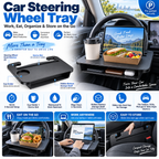 Dolovira 2-in-1 Car Steering Wheel Tray & Seat Gap Filler