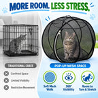 Pop-Up Cat Playpen – 32" Portable Mesh Enclosure for Indoor & Outdoor Use