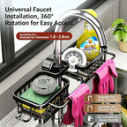 Faucet-Mounted Sink Organizer with Removable Drip Tray