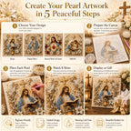 ✝️ DIY Jesus Pearl Art Kit | 3D Pearl-Style Christian Artwork for Prayer Corners & Faith Gifts