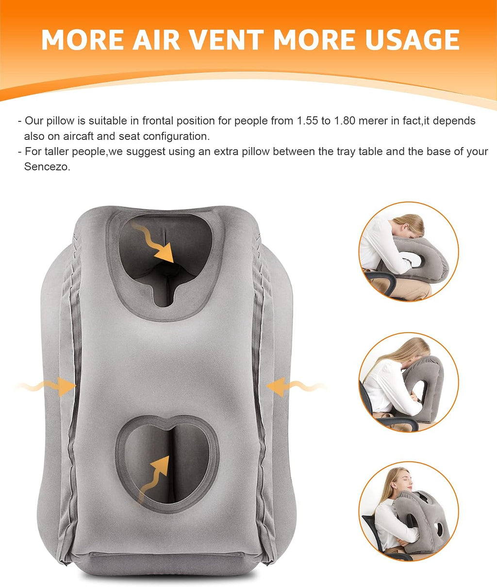 Portable Travel Neck Pillow — Inflatable Cushion for Flights & Road Trips