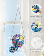 Moonlit Peacock Garden Light Suncatcher-Acrylic Window Art