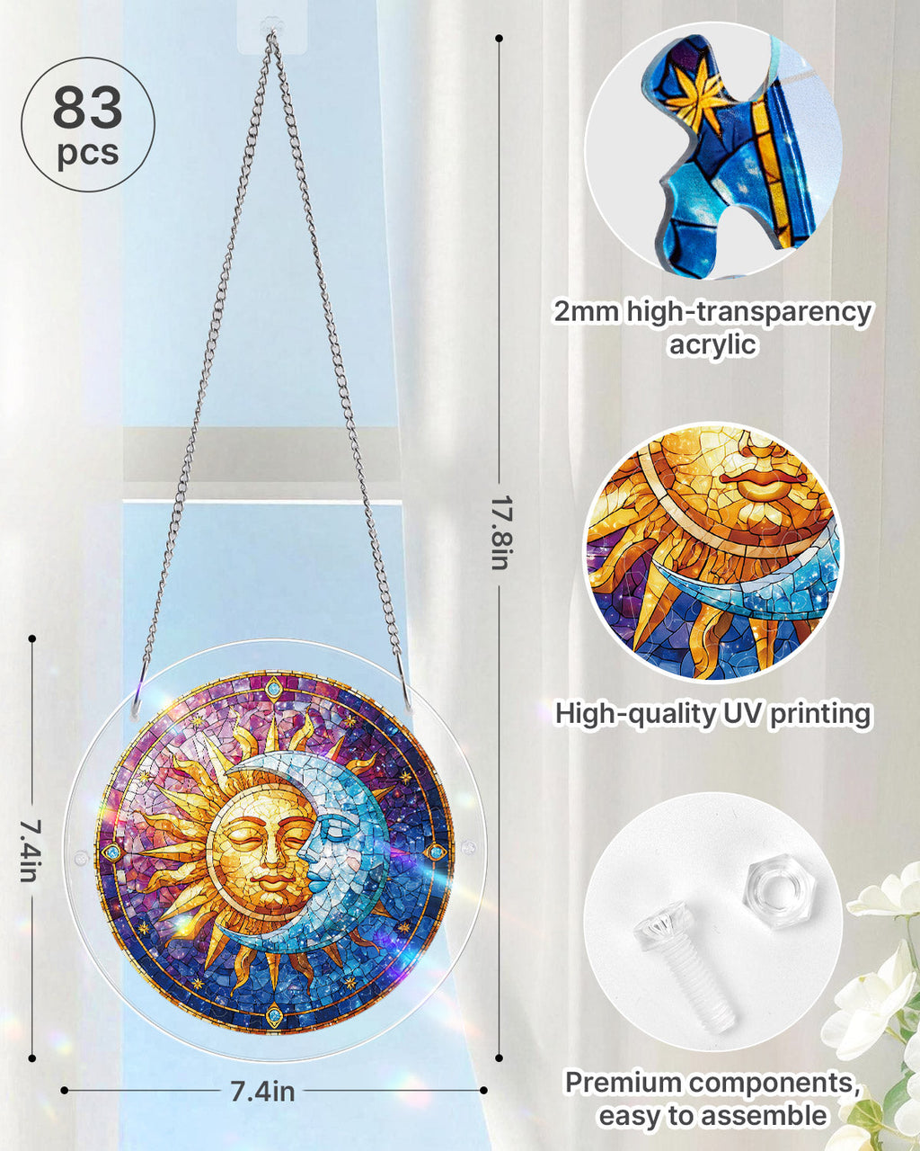 Sun and Moon in Harmony Light Suncatcher-Acrylic Window Art
