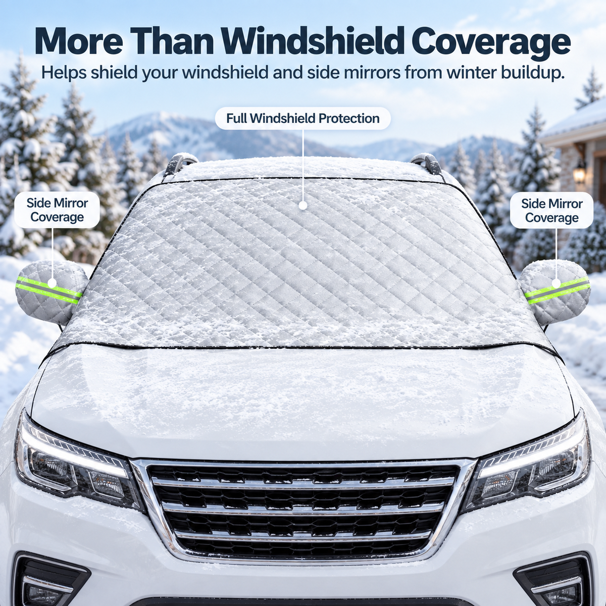 ❄️Quilted Windshield Snow Cover with Side Mirror Covers