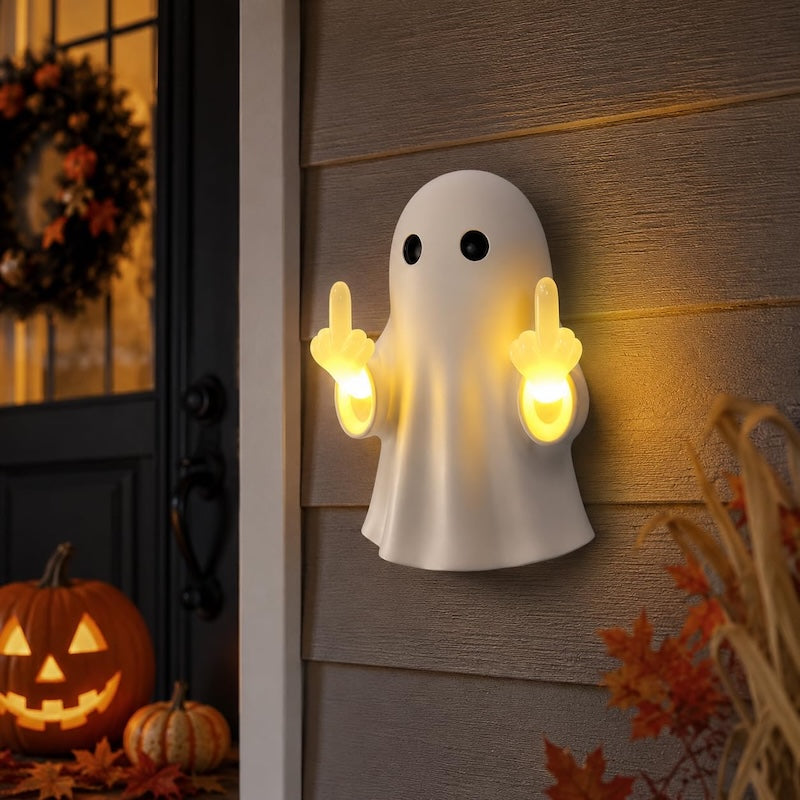Cute Ghost Night Light with Middle Finger Gesture