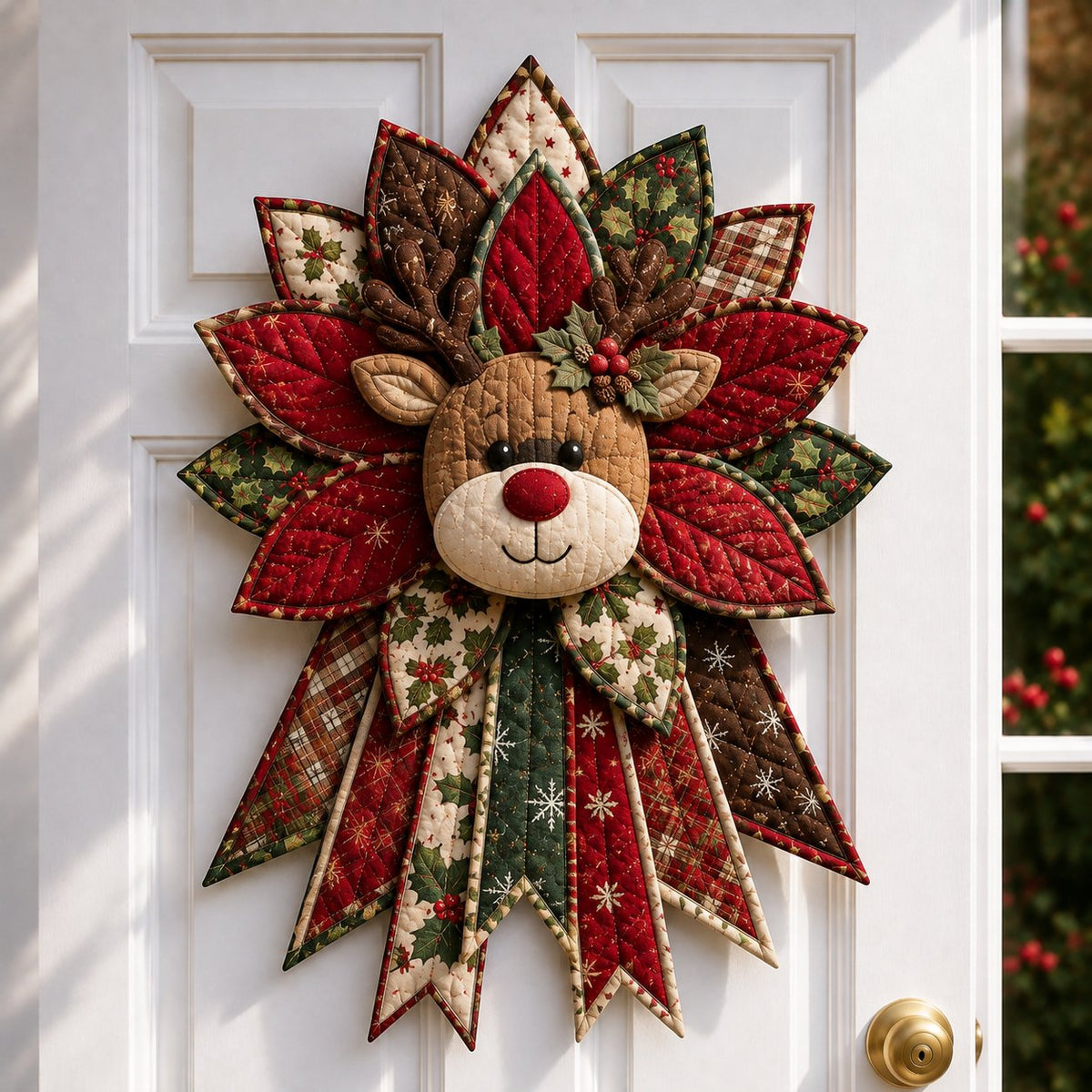 Peppermint Gingerbread Cheer - Oversized Christmas Character Quilted Door Hanger Sewing Kit