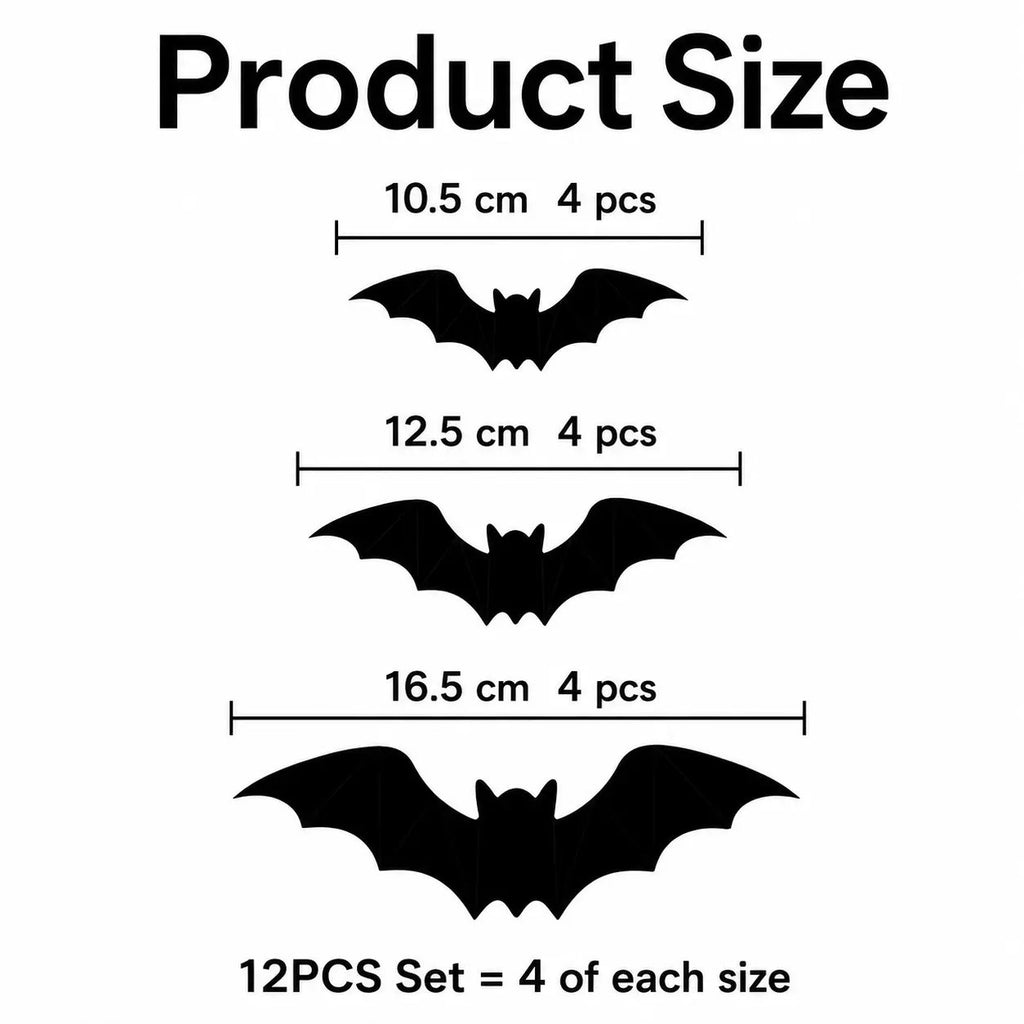 3D LED Bat Light Halloween Wall Decor – Glowing Spooky Party Ornaments (24-Piece Set)