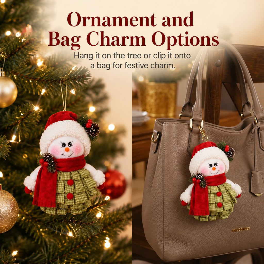 🔥 LAST DAY 49% OFF – ☃️ DIY Christmas Snowman Craft Kit | Layered Fabric Keepsake for Tabletop Display, Tree Hanging & Festive Bag Decor 🎄✨