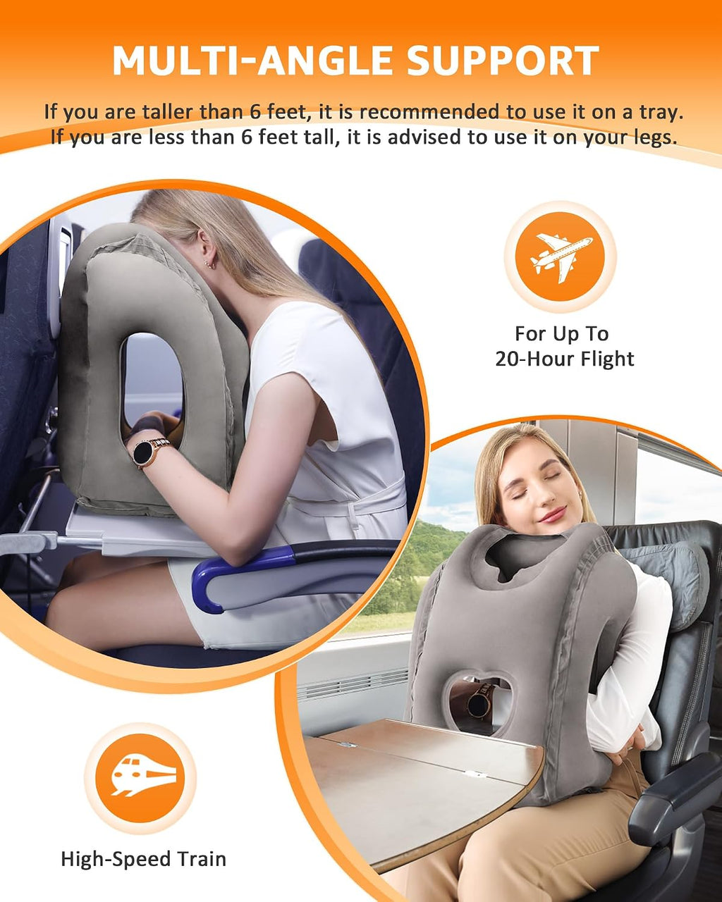 Portable Travel Neck Pillow — Inflatable Cushion for Flights & Road Trips