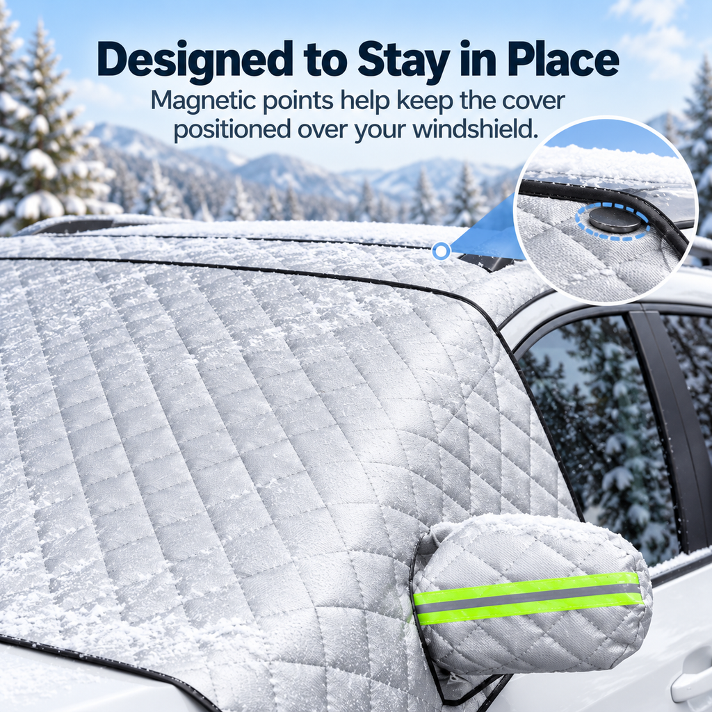 ❄️Quilted Windshield Snow Cover with Side Mirror Covers
