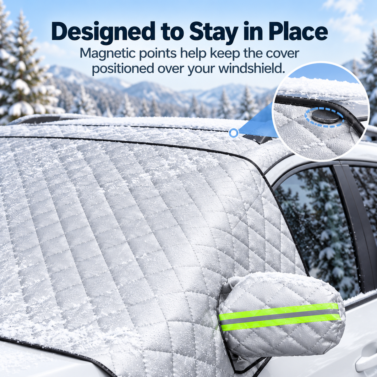 ❄️Quilted Windshield Snow Cover with Side Mirror Covers
