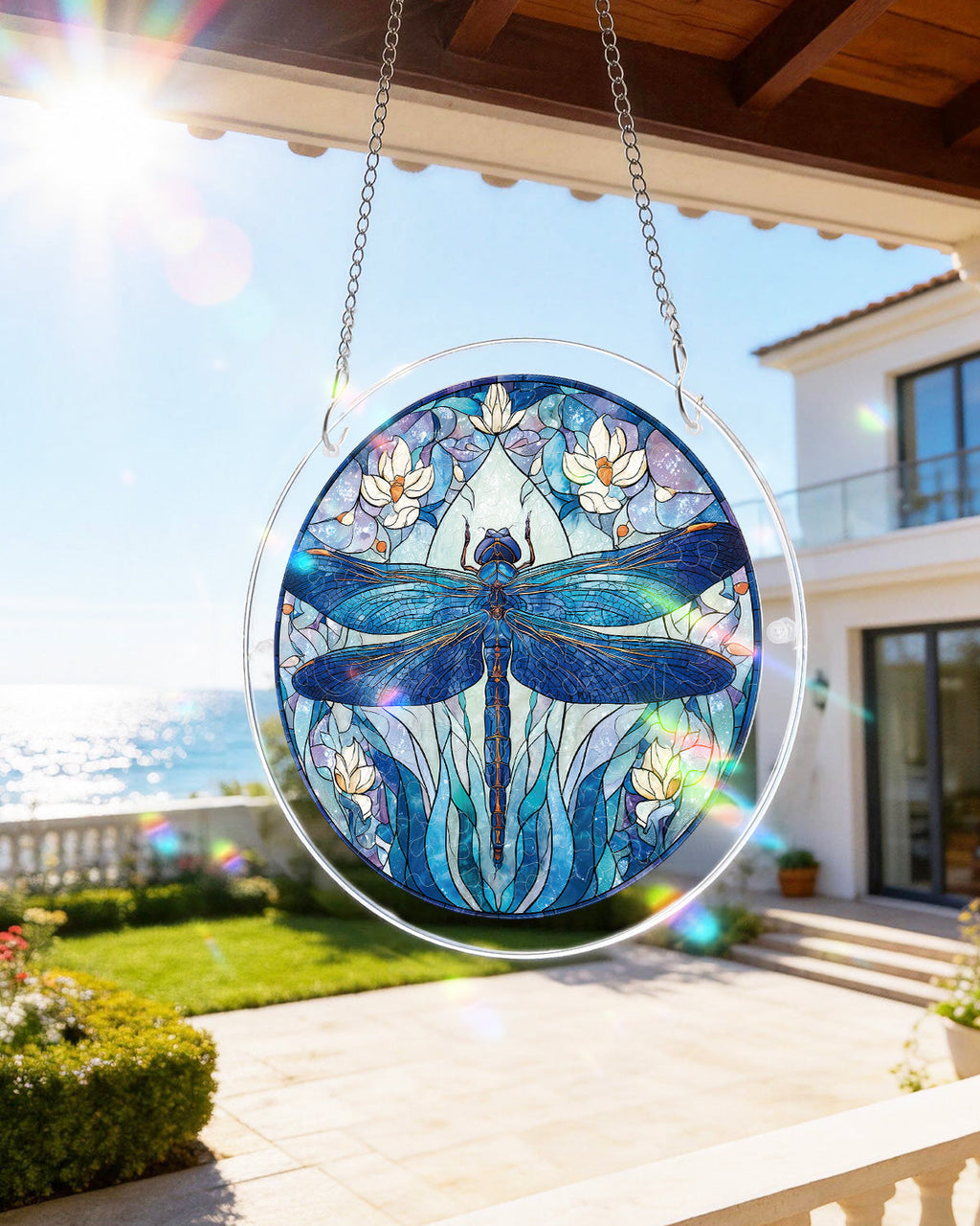 Moonlit Dragonfly Light Suncatcher-Acrylic Window Art