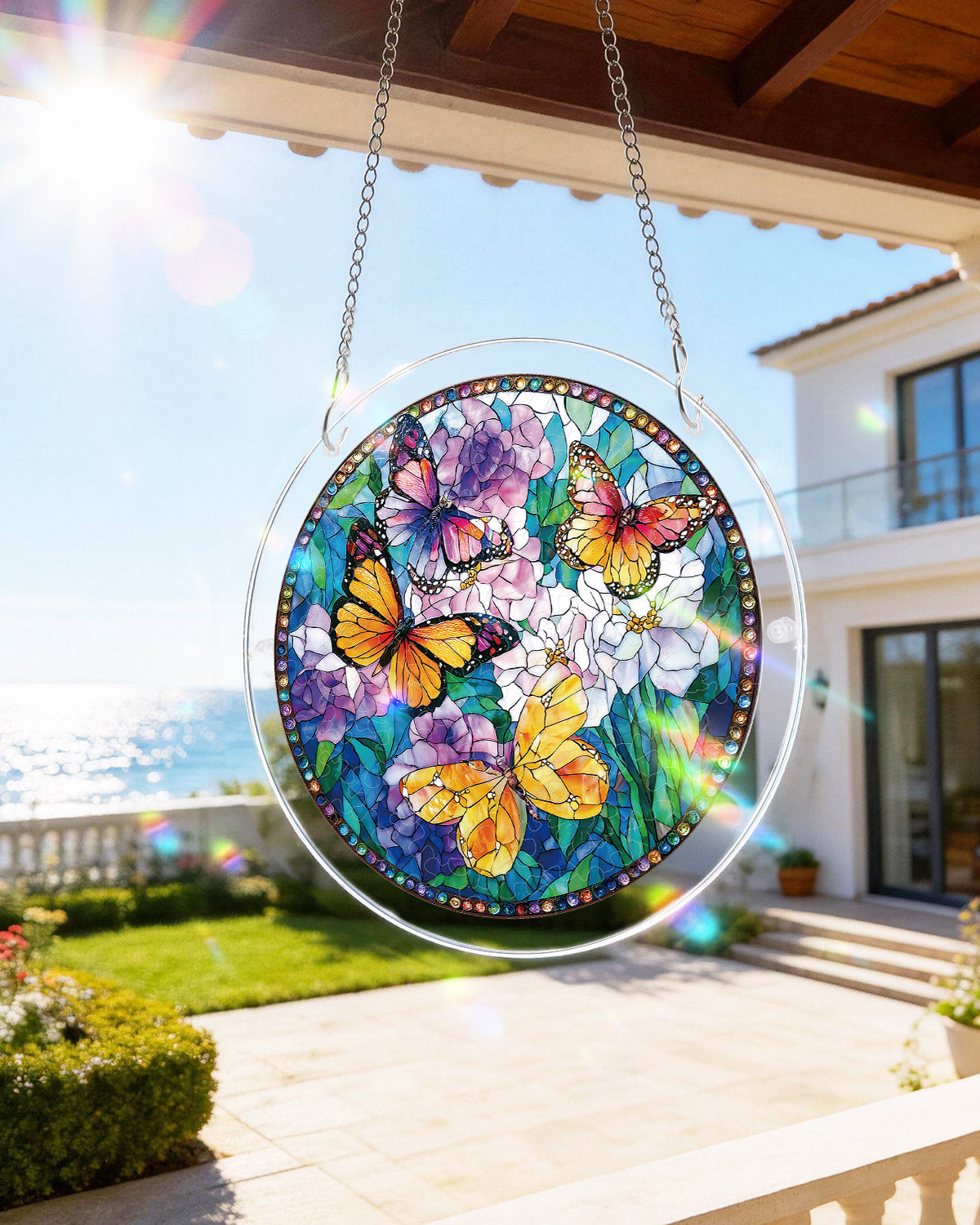 Butterflies in Bloom Light Suncatcher-Acrylic Window Art