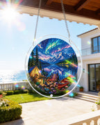 Aurora Lakeside Camping Light Suncatcher-Acrylic Window Art