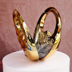 Sculptural Moon Face Clutch – Metallic Statement Evening Bag
