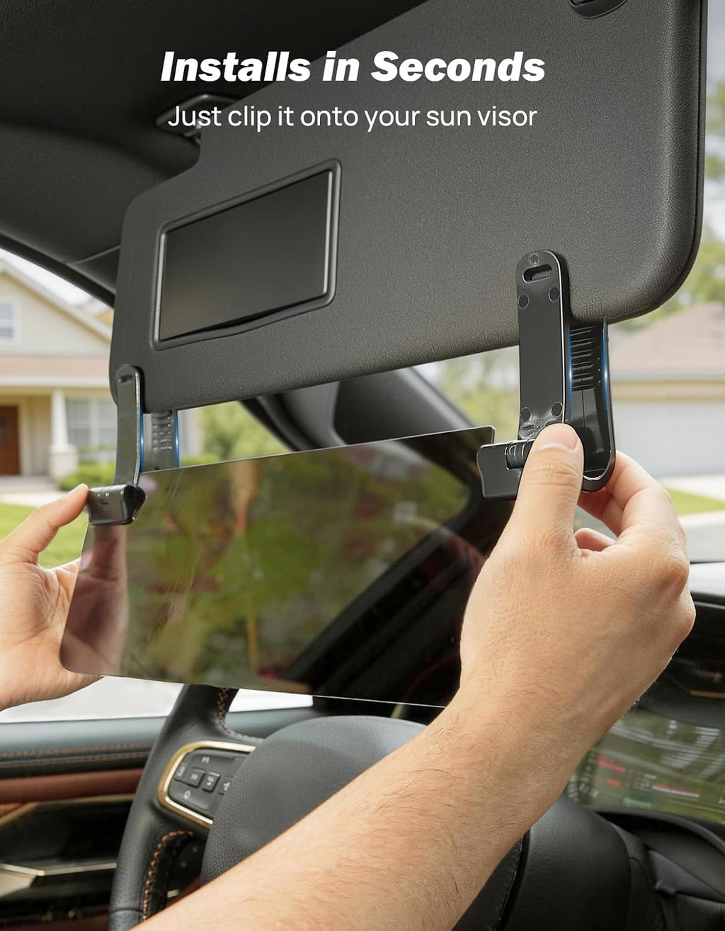 Car Sun Visor Extender – Polarized Anti-Glare, UV400 Protection & Adjustable Sun Blocker