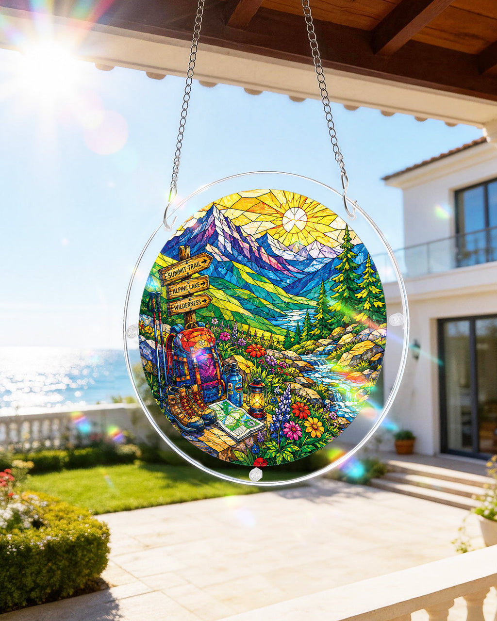 Sunlit Mountain Trail Light Suncatcher-Acrylic Window Art