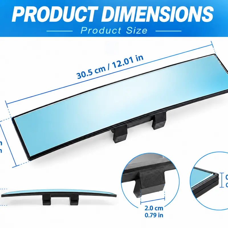 🚗 Extra Large Wide-Angle Clip-On Rearview Mirror