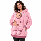 Cozy Baby Pouch Hoodie – Oversized Fleece Sweatshirt for Moms & Dads