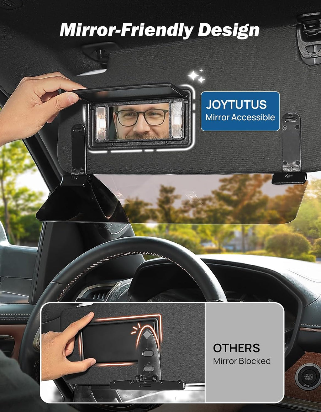 Car Sun Visor Extender – Polarized Anti-Glare, UV400 Protection & Adjustable Sun Blocker