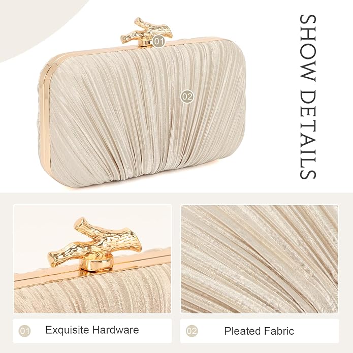 Dolovira Pleated Evening Clutch Bag