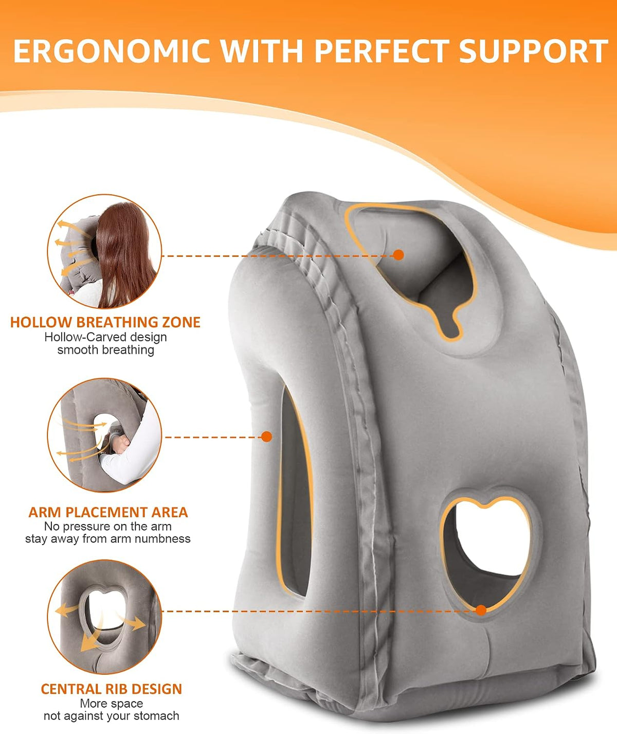 Portable Travel Neck Pillow — Inflatable Cushion for Flights & Road Trips