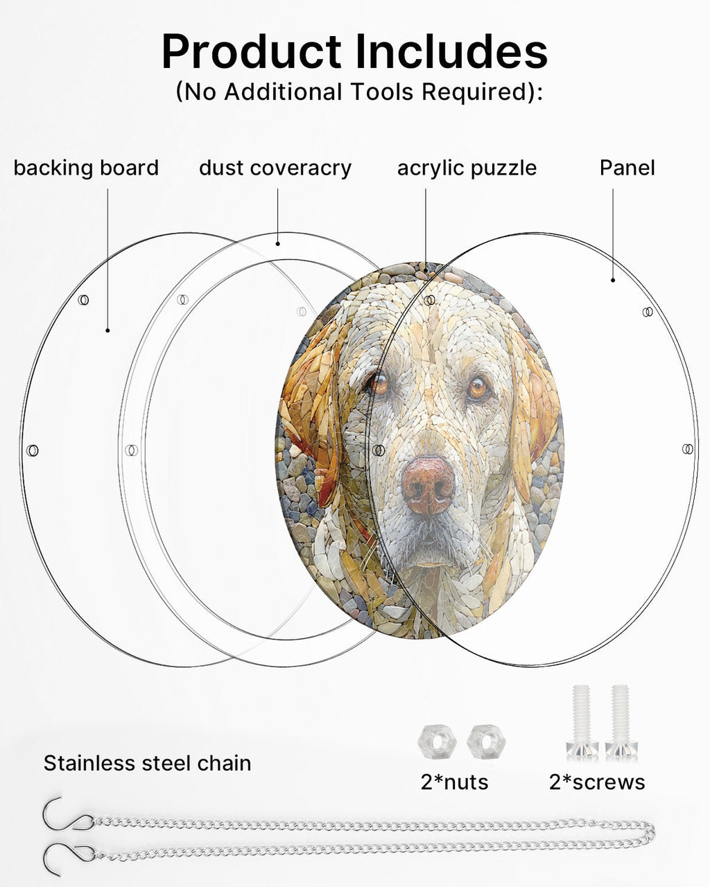 Stone Dog Light Suncatcher-Acrylic Window Art