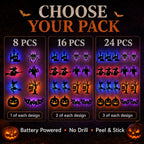 Halloween LED Wall Decor Lights, Peel & Stick Battery Powered Silhouette Stickers