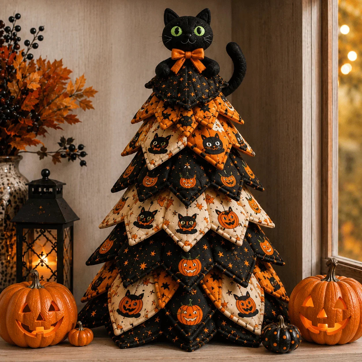 Special Offer - DIY Halloween Cat Quilted Fabric Tree Kit