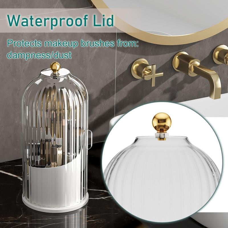 Luxury Dustproof Bathroom Organizer – Toothbrush & Makeup Brush Holder
