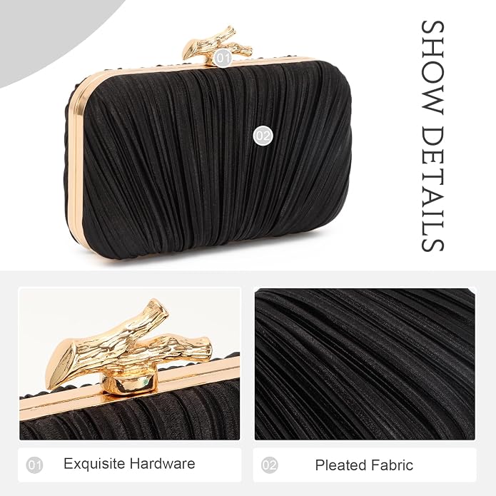 Dolovira Pleated Evening Clutch Bag