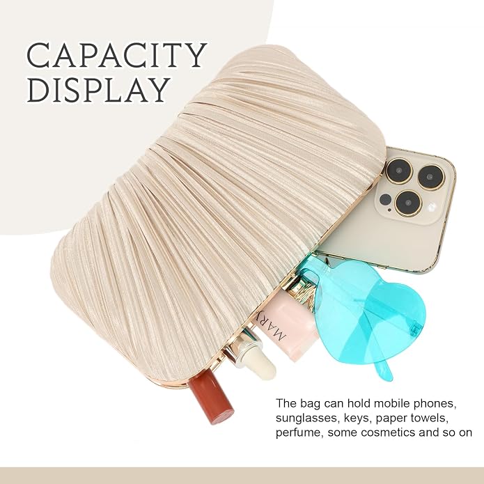 Dolovira Pleated Evening Clutch Bag